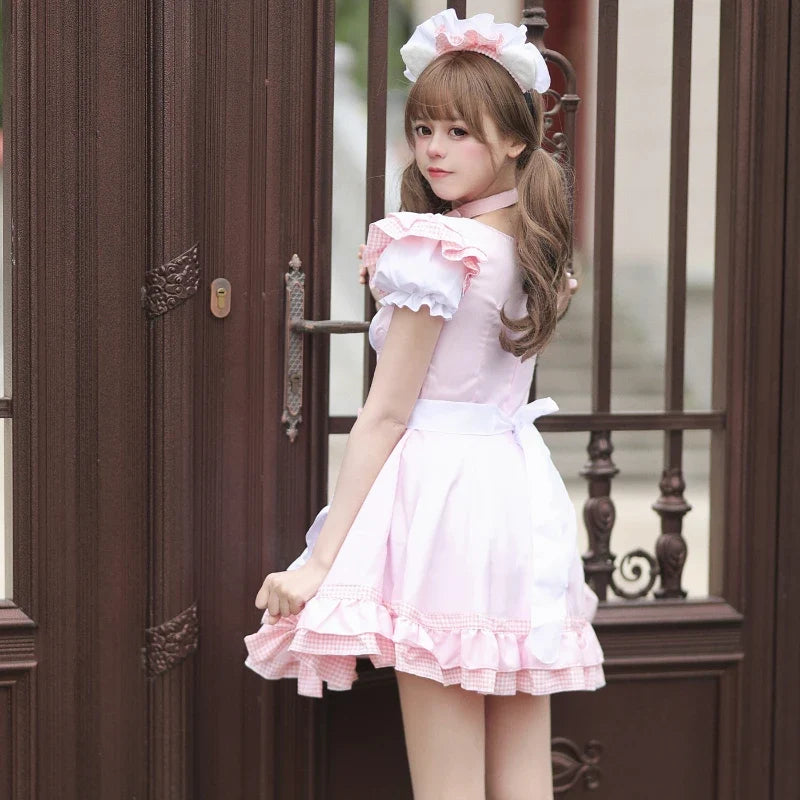 Sweet Cat Maid Cosplay Costumes Lolita Coffee Waitress Halloween Party Animation Show Role Play Outfit