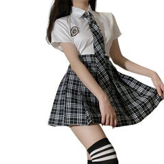 Cos Plaid Cheerleading Lingerie