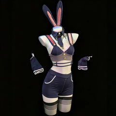 Bunny Police Officer Cosplay Costume Top Outfits Rabbit Role Play Lingerie
