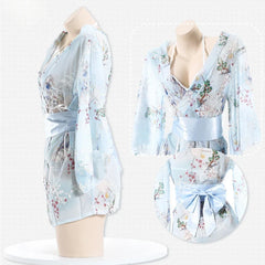 Erotic Lingerie Kimono Cosplay Maid Charm Costume Porno Bathrobe Open Pajamas Couples Flirt Clothing
