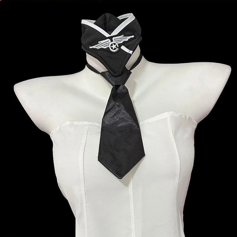 Nightclub Lingerie Secretary Stewardess Cosplay Costumes Office Lady Perspective Top Temptation Set