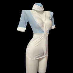 Nightclub Stewardess Lace Bodycon Skirt Set