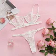 Lace Transparent Bra Set