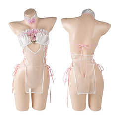 Lingerie Short Skirt Nightgown Traditional Embroidered Cheongsam Erotic Exotic Charm Costume