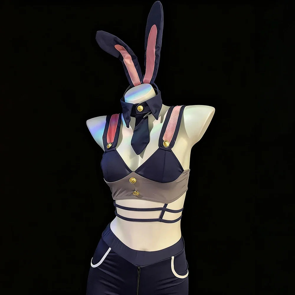 Bunny Police Officer Cosplay Costume Top Outfits Rabbit Role Play Lingerie