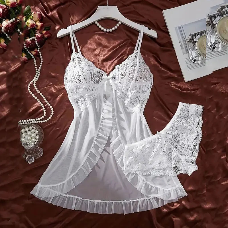 Plus Size Suspender Lace Lingerie
