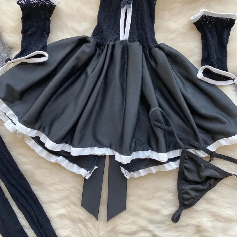 Lingerie sweet Cat Cosplay Costumes Lace Tube Top Perspective NightHollow Out Katze Costume