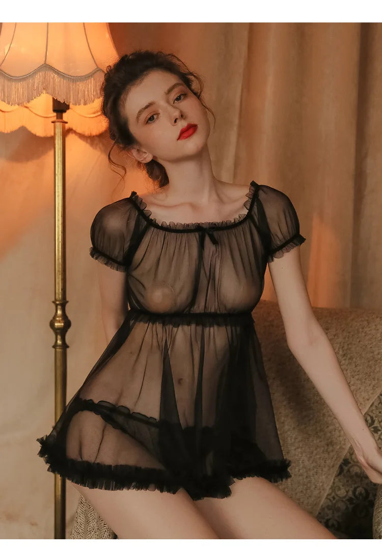 Transparent Nightgown Wedding Night Bride NightPajamas Flirt Temptation Lingerie
