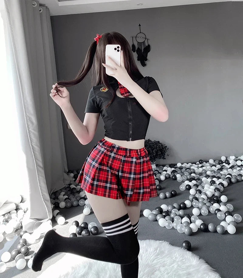 Tartan Patchwork SchoolCosplay Set