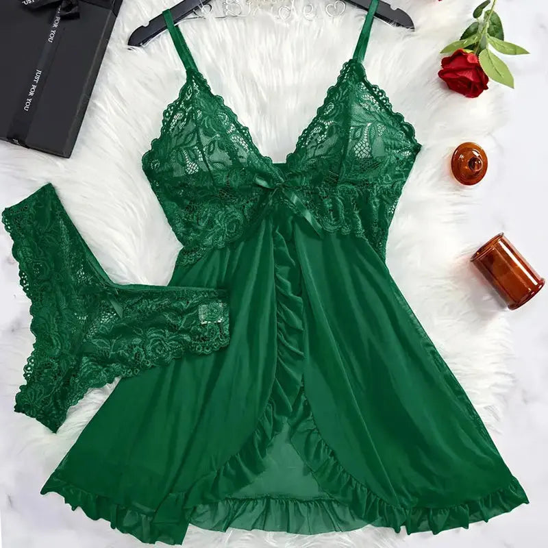 Plus Size Suspender Lace Lingerie