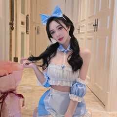 cute Lolita Costumes Maid Role Play Maid Cosplay Temptation Lingerie Exotic Babydoll Porno Bar Uniform