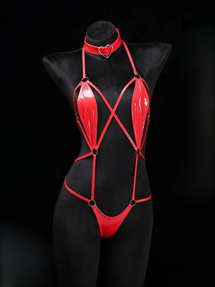Erotic Lace Strappy Bodysuit