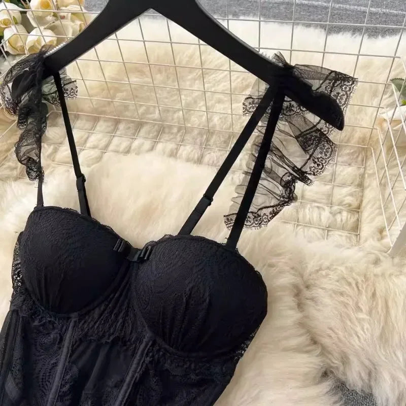 Lace Up Body Bustier Overbust Breathable Tops