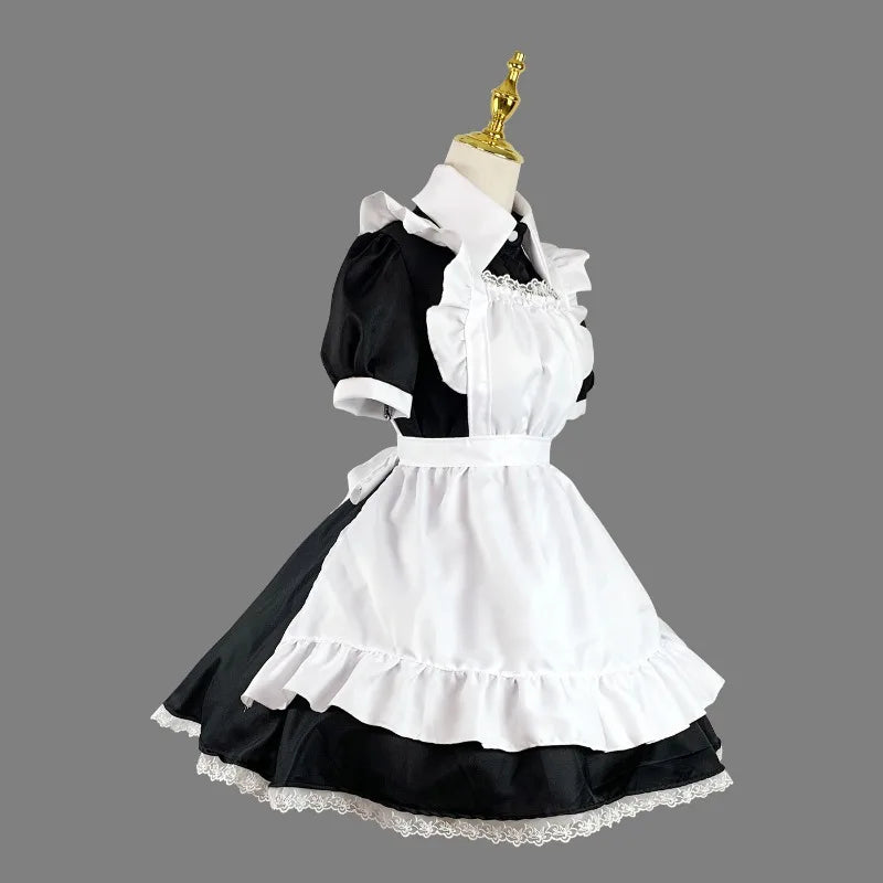 Gothic Maid Halloween Copslay Waitress Plus Size Short Sleeve Sweet Lolita Party Outfits