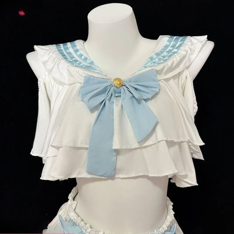 Lingerie Lolita Student Cosplay Costumes Cute Bow Top Sweet Short Skirt Role-playing SchoolSet