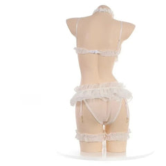 Lace Ruffle Sex Underwear Kawaii Costume Garter Maid Transparent Exotic Sleepwear