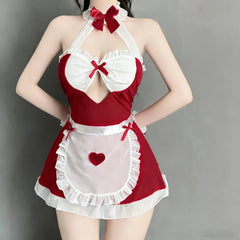 Lolita Amine Maid Cosplay Black Kawaii French Waitress Party Stage Costume Intimate