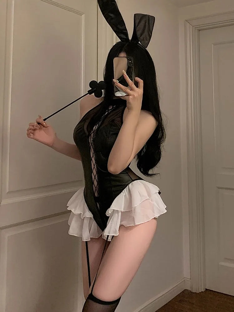 Cosplay Lingerie Costumes Servant Apron with Panties Set