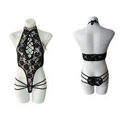 Lingerie Lace Bodysuit Lingerie Sleepwear Lace Floral See-through Catsuit Costumes Underwear