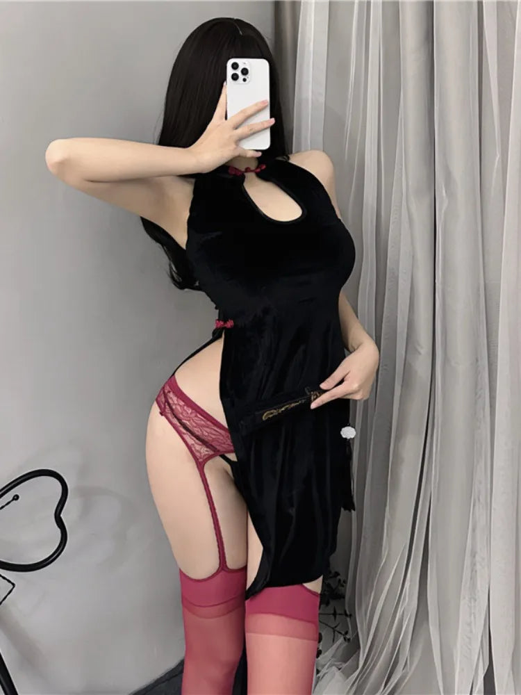 Office Lady Cosplay Costumes Erotic Lingerie Hip Wrap Skirt Secretary Roleplay Temptation Mini Skirt