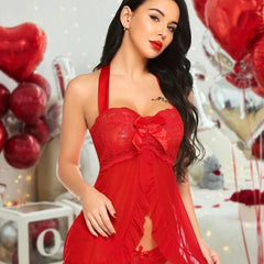Floral Embroidery Night Sleepwear Lingerie
