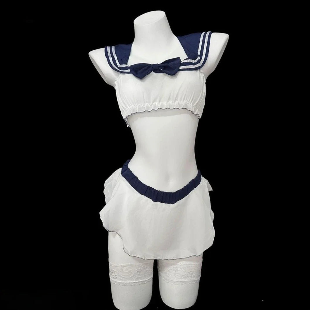 Cosplay Student School Erotic SchoolLingerie Role Play Short Skirt Set