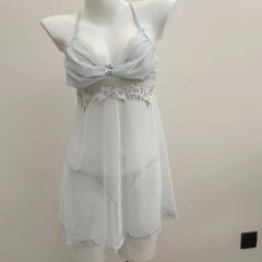 Slip Night Blue Sleepwear Lingerie Erotic Nightgowns Badydoll Lolita Pajamas Porn Underwear Nightwear