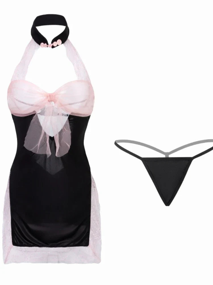 Kit Crotchless Fishnet Black Pajamas Lingerie