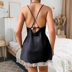 Nightgown Elegant Homewear Satin Silky NightUnderwear Spaghetti Strap Short Pajama Hot Night Dresses