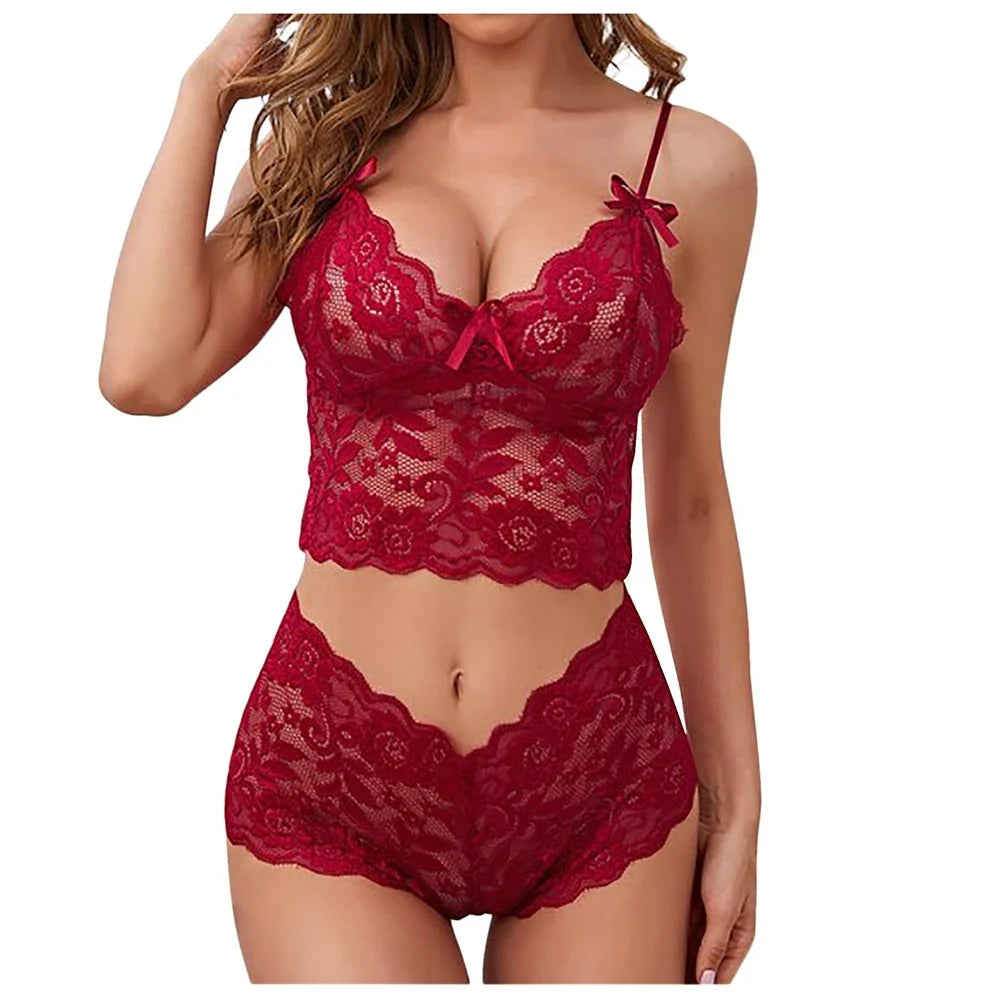 Lingerie Lace Hollow Bra Set