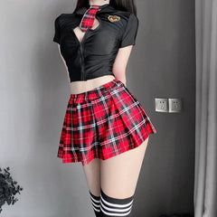 Tartan Patchwork SchoolCosplay Set