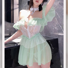 Sweet Hollow Out Skirt Kawaii Lingerie Pure Desire Bandage NightSet Cosplay Princess Charm Costumes