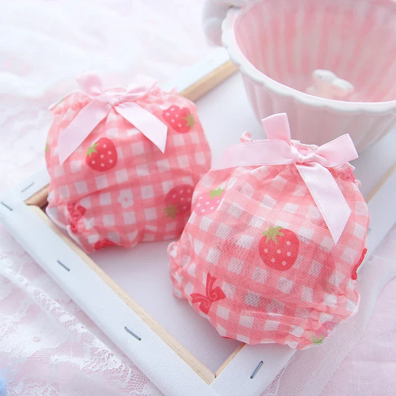 Cute School Strawberry Panties Lingerie