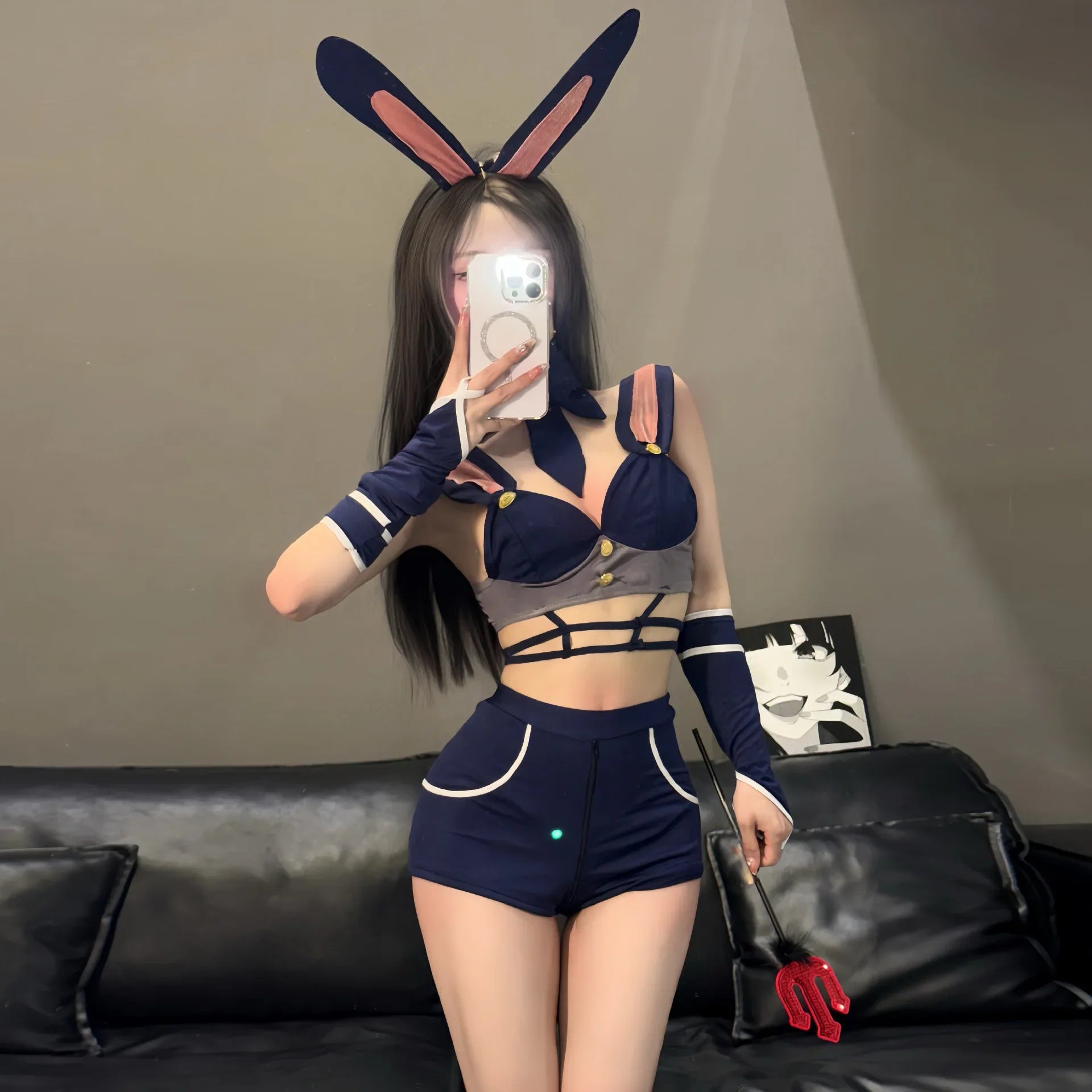 Bunny Police Officer Cosplay Costume Top Outfits Rabbit Role Play Lingerie