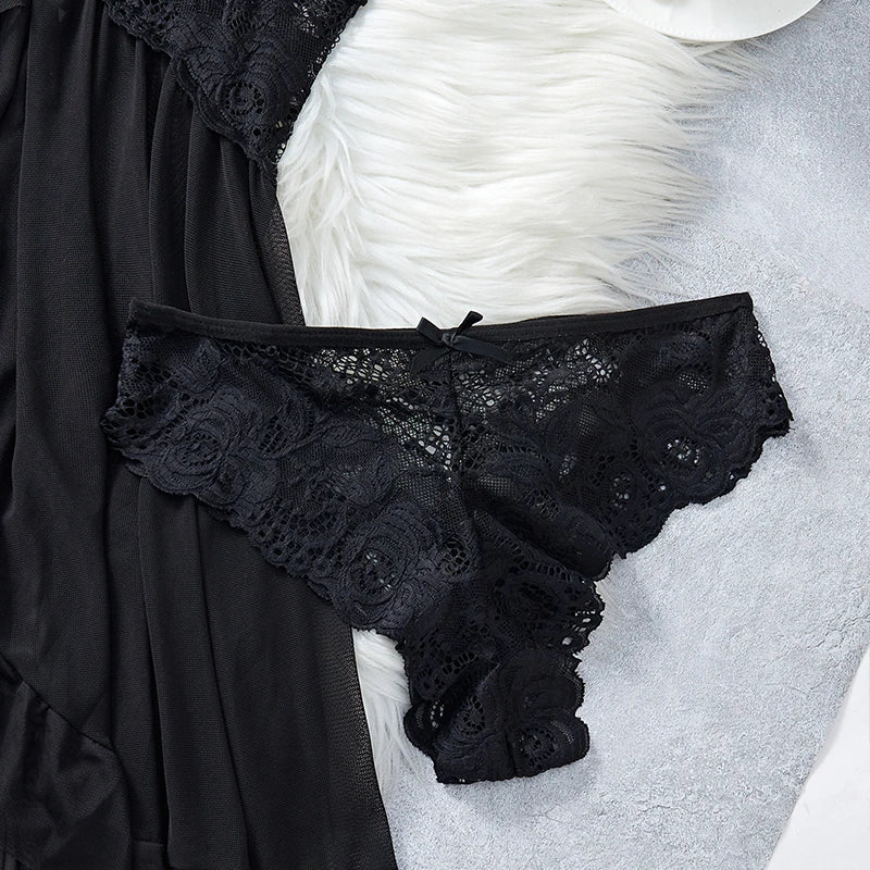 Perspective Pajamas Two-piece Sleepwear Nightgown Underwear Set