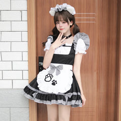 Sweet Cat Maid Cosplay Costumes Lolita Coffee Waitress Halloween Party Animation Show Role Play Outfit