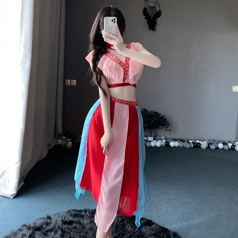 Erotic Hanfu Traditional Top Skirt Vintage Pajamas Halloween Carnival Dancer Cosplay Costumes