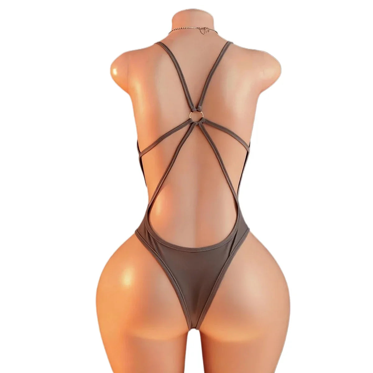 Adult Bodysuit Open Butt Seduction Lingerie Maid Costume Role Play Crotchless  Underwear