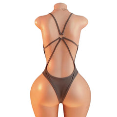 Adult Bodysuit Open Butt Seduction Lingerie Maid Costume Role Play Crotchless  Underwear