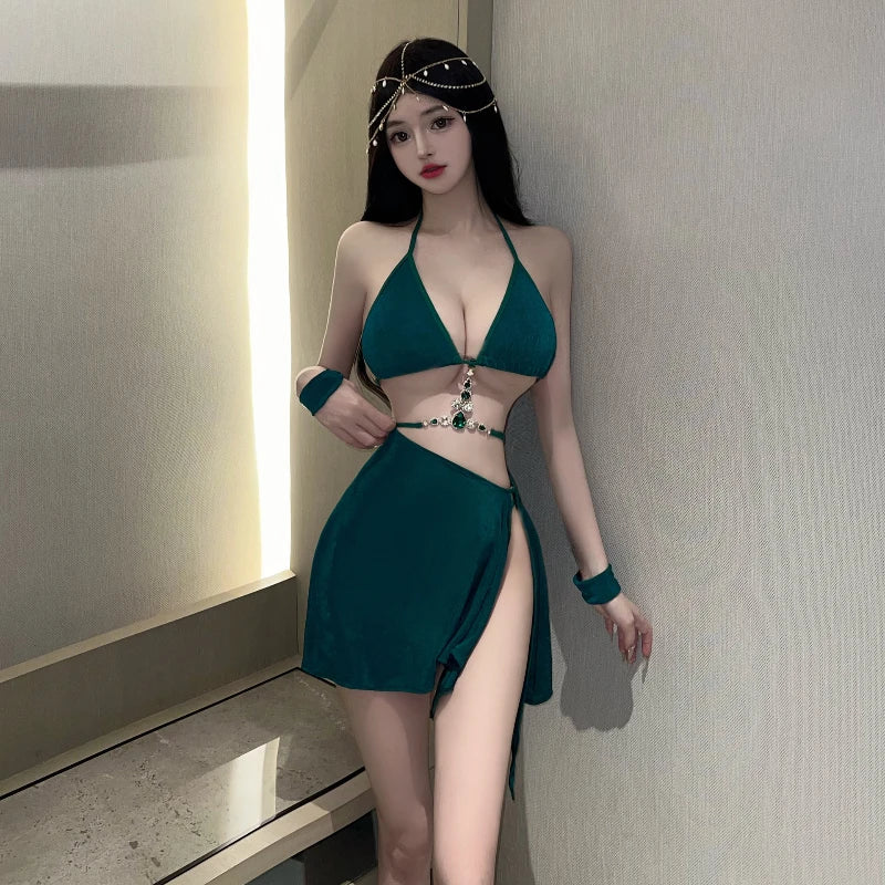 Swimsuit Bra Miniskirt Set