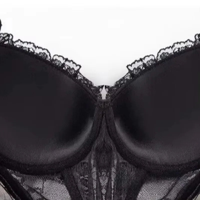 French Brassiere Bras Bustier Corset Lingerie Girdle Waist Cincher Vest Underwear Bralette Panties Set