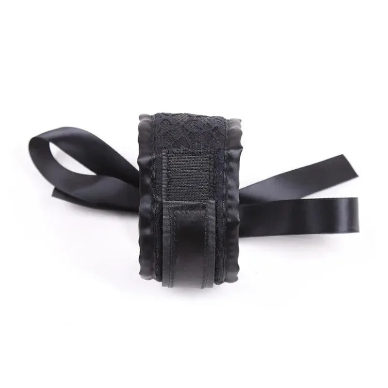 Lingerie Hot Erotic Lace Padded Eye Mask Club Blindfolded Patch + Handcuffs