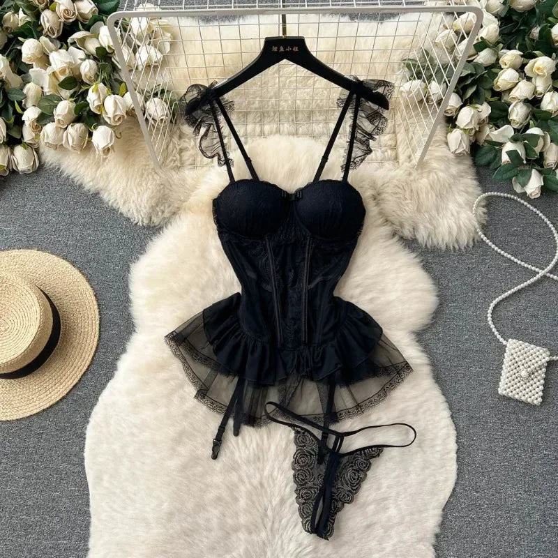 Lace Up Body Bustier Overbust Breathable Tops