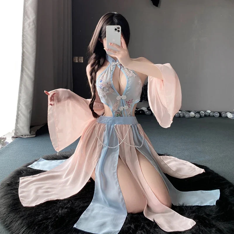 Lingerie Pajamas Skirt Hot Temptation Costumes Pure Desire Perspective Ancient Retro Hanfu Set