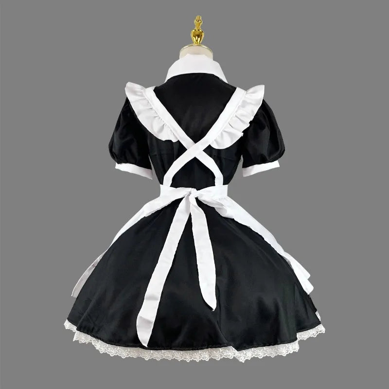 Gothic Maid Halloween Copslay Waitress Plus Size Short Sleeve Sweet