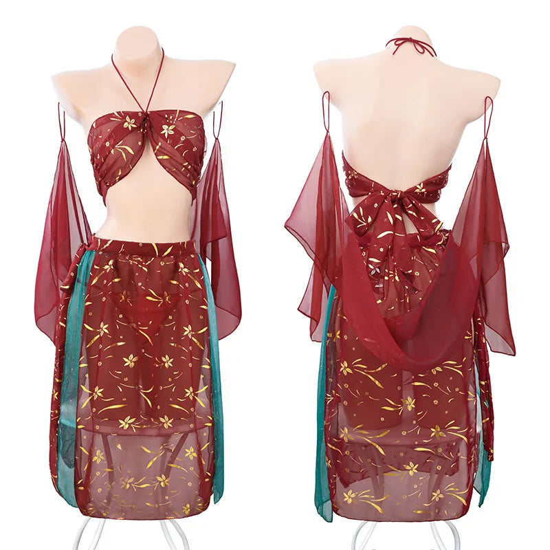 Traditional Skirt Thin Lingerie Classic Hanfu Costumes Cosplay Ancient Fairy Chiffon Transparent Outfit