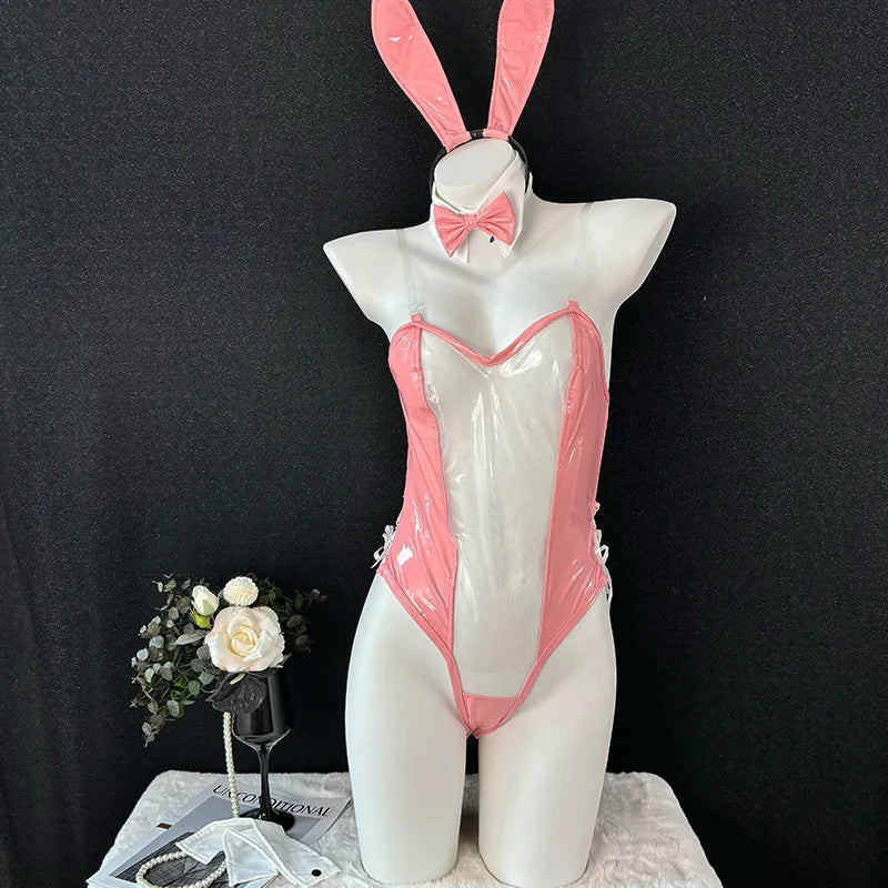 Leather Bodysuit Role Play Lingerie