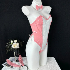 Leather Bodysuit Role Play Lingerie