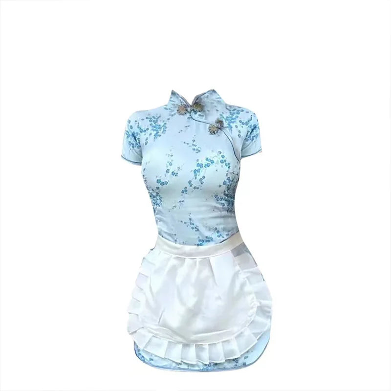 Improved Cheongsam Hot Lingerie Tradition Apron Set