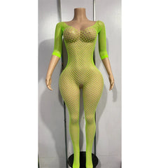 Bodystocking Erotic Lingerie Mesh Open Crotch Bodysuit Crotchless Underwear Costumes Sleeveless Catsuit Sleepwear